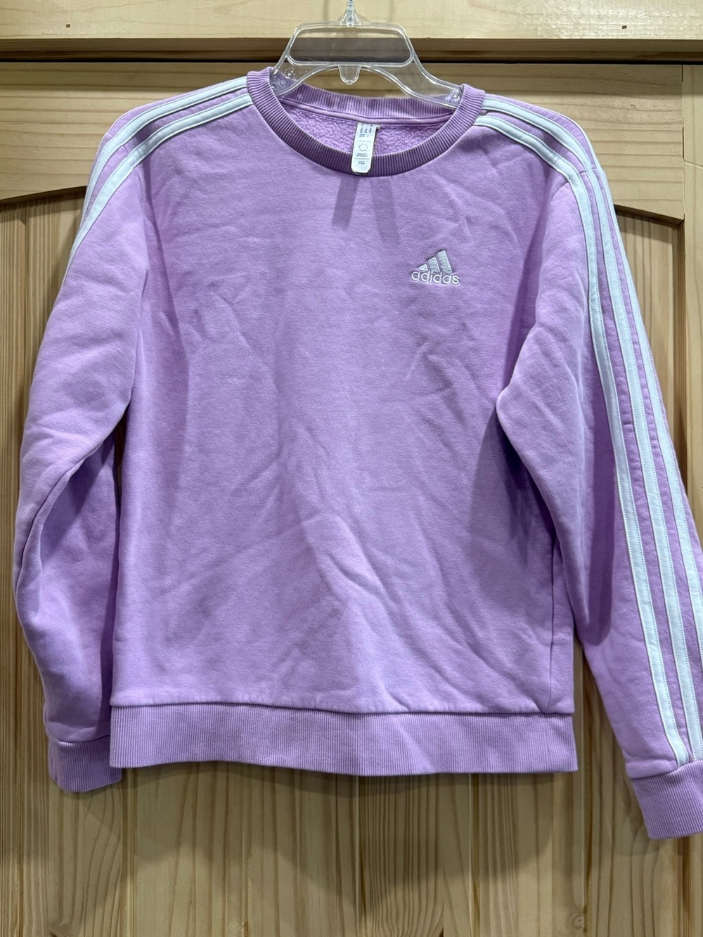 Adidas Lavender Crewneck Sweatshirt‎ with White Stripes